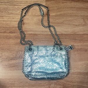 Michael Kors Nolita Metallic Silver Crossbody